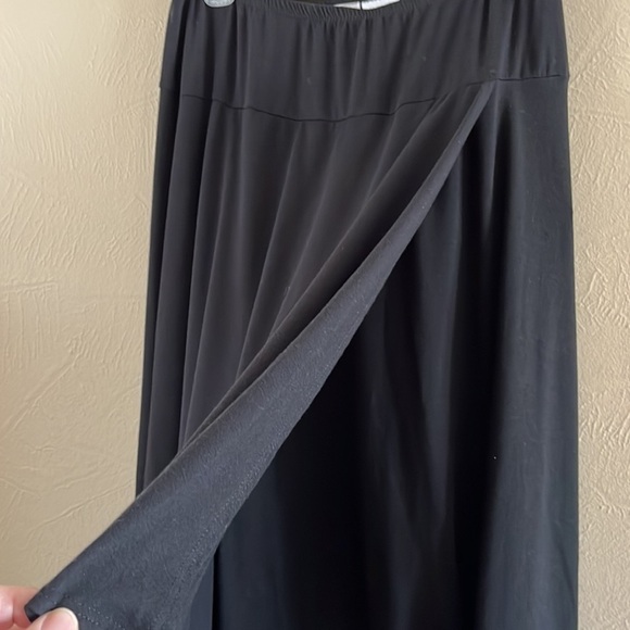Worthington stretch black mock wrap skirt, polyester rayon spandex, blend size L - Picture 6 of 11